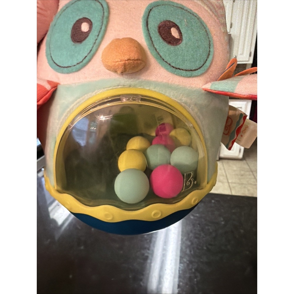 B. Toys "Owl Be Back" Roly Poly Musical Baby Toy W/ Lights & Sound Weeble Wobble - Picture 6 of 6